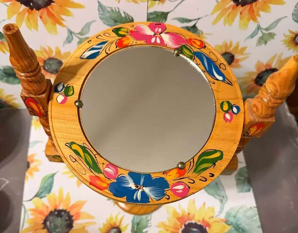 Vintage Painted Dresser Mirror Wood Frame BOHO Chic Retro Farmhouse Decor